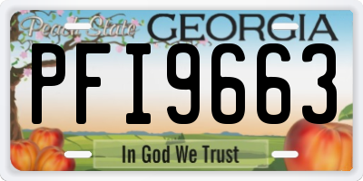 GA license plate PFI9663