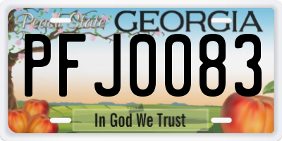 GA license plate PFJ0083