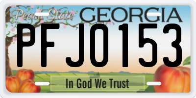 GA license plate PFJ0153
