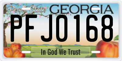 GA license plate PFJ0168
