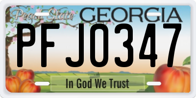 GA license plate PFJ0347