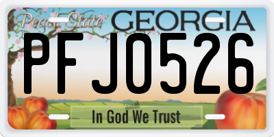 GA license plate PFJ0526