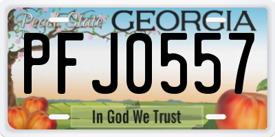 GA license plate PFJ0557
