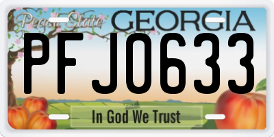 GA license plate PFJ0633