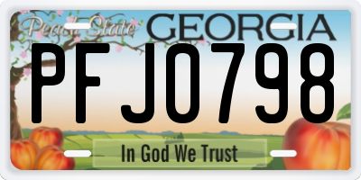 GA license plate PFJ0798