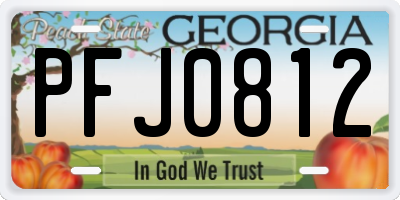 GA license plate PFJ0812