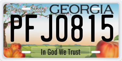 GA license plate PFJ0815