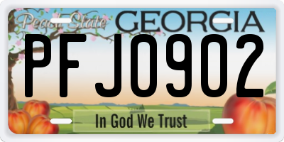 GA license plate PFJ0902