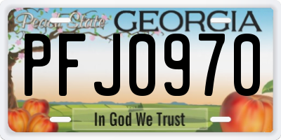 GA license plate PFJ0970