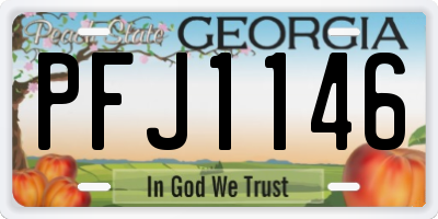 GA license plate PFJ1146