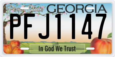 GA license plate PFJ1147