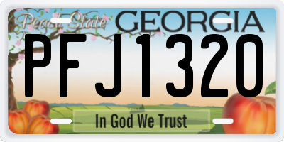 GA license plate PFJ1320
