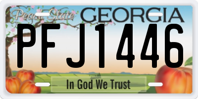 GA license plate PFJ1446