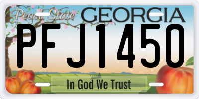 GA license plate PFJ1450