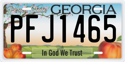 GA license plate PFJ1465