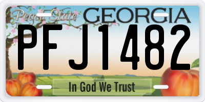 GA license plate PFJ1482