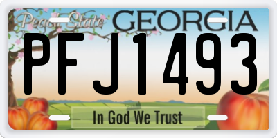 GA license plate PFJ1493