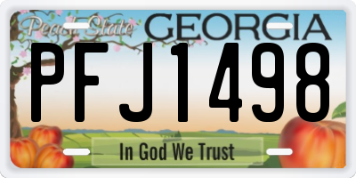 GA license plate PFJ1498