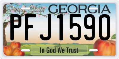 GA license plate PFJ1590