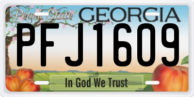 GA license plate PFJ1609