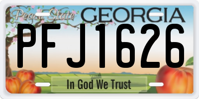 GA license plate PFJ1626