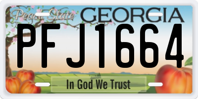 GA license plate PFJ1664