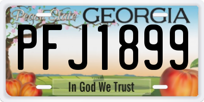 GA license plate PFJ1899