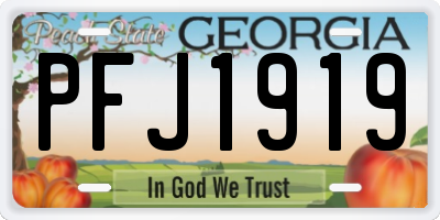 GA license plate PFJ1919