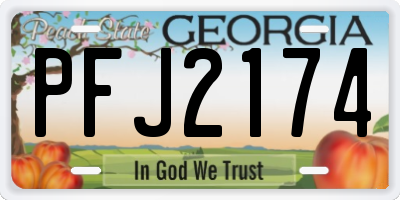 GA license plate PFJ2174
