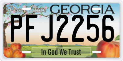 GA license plate PFJ2256