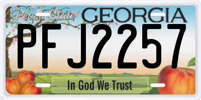 GA license plate PFJ2257