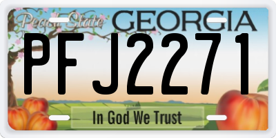 GA license plate PFJ2271