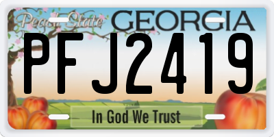 GA license plate PFJ2419