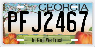 GA license plate PFJ2467