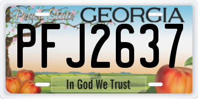 GA license plate PFJ2637