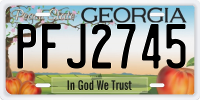 GA license plate PFJ2745