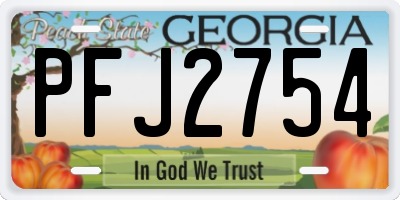 GA license plate PFJ2754