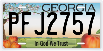 GA license plate PFJ2757