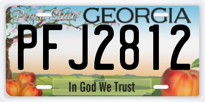 GA license plate PFJ2812