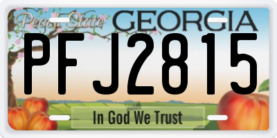 GA license plate PFJ2815