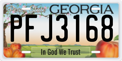 GA license plate PFJ3168