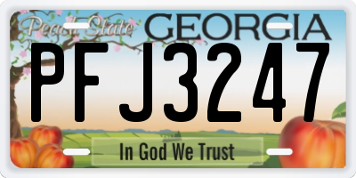 GA license plate PFJ3247