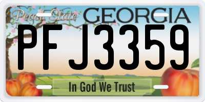 GA license plate PFJ3359