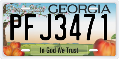 GA license plate PFJ3471