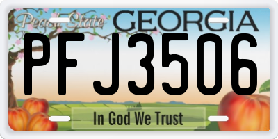 GA license plate PFJ3506