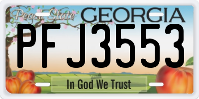 GA license plate PFJ3553