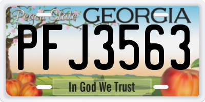 GA license plate PFJ3563