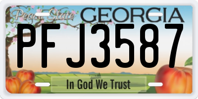 GA license plate PFJ3587