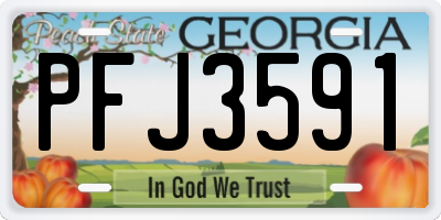 GA license plate PFJ3591