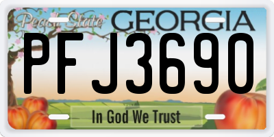 GA license plate PFJ3690